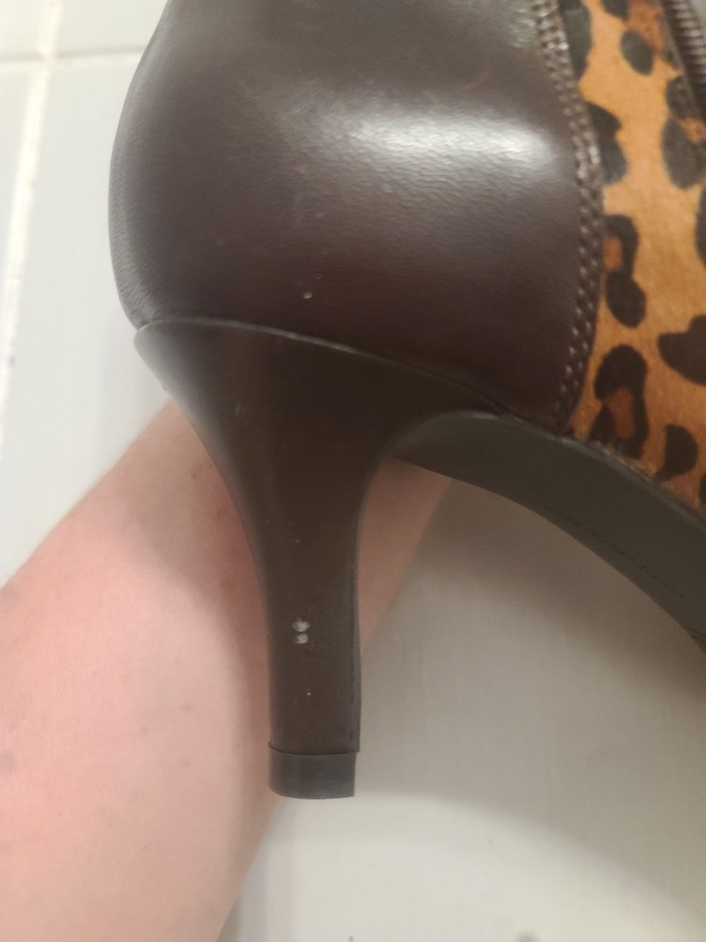 Rockport Leopard Print Ankle Booties with 2.5 Inch Heel & Gold Accents - Picture 10 of 11
